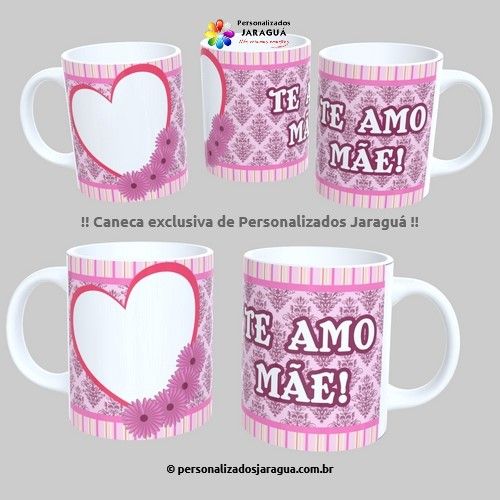 CANECA MÃES TE AMO MÃE 1 FOTO 325 ml
